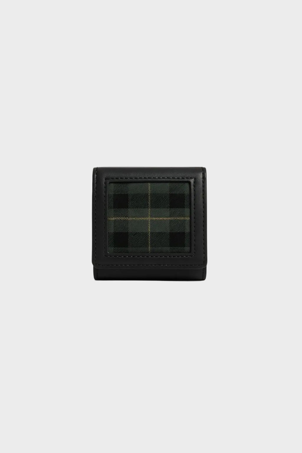 Compact Wallet Black Check